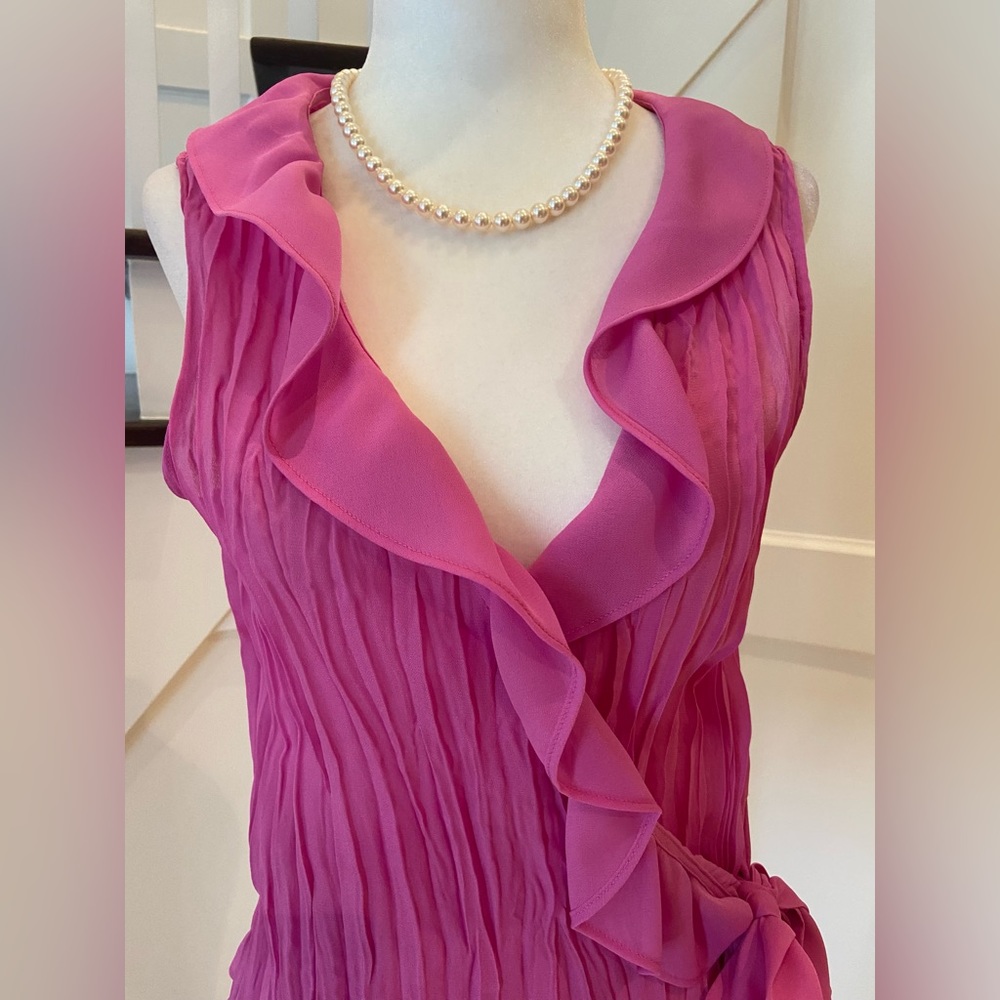 Feminine Pink Ruffle Blouse - Picture 4 of 12